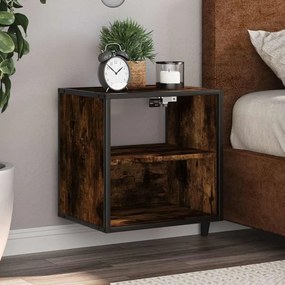 Comodino A Muro Rovere Fumo 40x31x39,5 Cm /