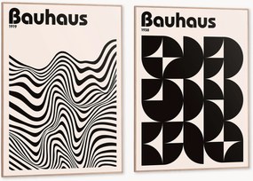 Set di 2 stampe digitali incorniciate Bauhaus Shapes