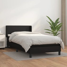 Giroletto A Molle Con Materasso Nero 100x200 Cm İn Similpelle /
