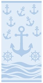 Telo mare tipo terry azzurro in cotone 70x140 cm Anchor – B.E.S.