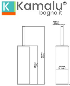 Kamalu - Portascopino WC design cilindrico in acciaio inox finitura PVD gun metal | KAM730GM