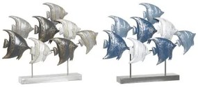 Statua Decorativa DKD Home Decor 56 x 8,3 x 46 cm Azzurro Turchese Bianco Spirali Mediterraneo (2 Unità)