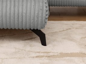 Divano angolare grigio chiaro (con penisola a sinistra/a L) con rivestimento in velluto a coste Marbeya – Ropez