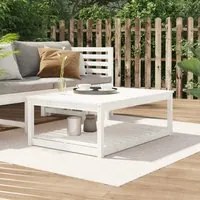 Tavolo da Giardino Bianco 121x82,5x45 cm Legno Massello di Pino 824149