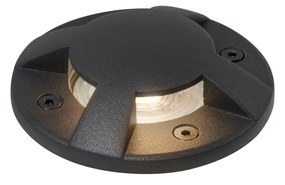 Faretto da terra moderno nero GU10 50mm effetto 4 luci IP65/IP67 - Cellar