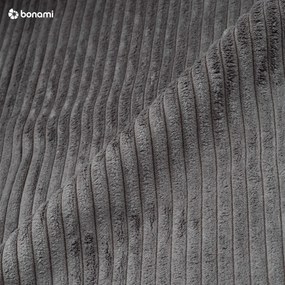 Divano letto angolare in velluto a coste grigio scuro (penisola variabile) Sara - Ropez