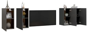 Mobili Porta TV 4 pz Grigi 30,5x30x60 cm in Legno Multistrato