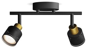 Philips - Faretto NIALL 2xGU10/5W/230V nero/ottone