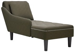 Sdraio Con Cuscino E Bracciolo Destro Similpelle Verde Militare /