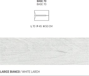 Mobile sospeso bagno HAITI 70 cm 2 cassetti Larice Bianco