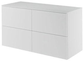 Mobile da bagno sotto lavabo Neo bianco laccato L 120 x H 65 x P 48.3 cm 4 cassetti, lavabo non incluso