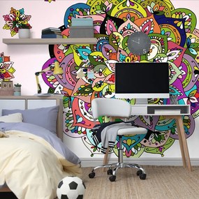 Carta da parati autoadesiva – Mandala multicolore
