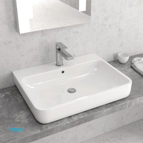 Lavabo D'Appoggio Da 61x46 Cm Finitura Bianco Lucido