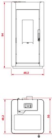 Royal Ilde Air 80 Stufa A Pellet Ad Aria 8kw Serbatoio 15kg 47x48x94 Cm In Acciaio Nero