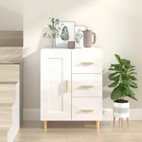 Credenza 69,5x34x90 cm in Legno Multistrato Bianco Lucido cod mxl 24420