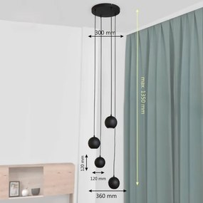 Lampadario LED a sospensione con filo MIDWAY 4xGU10/4,8W/230V nero