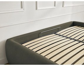 Letto matrimoniale imbottito verde scuro con contenitore/senza testiera con rete inclusa 180x200 cm Inera – Bobochic Paris