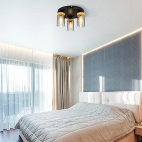 Globo 15557-3D - Lampadario a plafone FINCA 3xE27/40W/230V metallo/legno