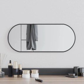Specchio da Parete Nero 60x25 cm Ovale