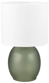 Lampada da tavolo bianco-verde con paralume in tessuto (altezza 29 cm) Vela - Trio
