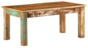 Tavolino Da Salotto 100x55x45 Cm İn Legno Massello Di Recupero /