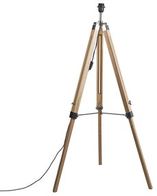 Lampada da terra rustica in legno senza paralume - Tripod