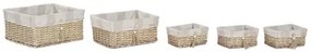 Set di Cestini Home ESPRIT Marrone Beige Naturale 48 x 38 x 22 cm (5 Pezzi)