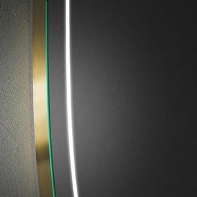 Specchio Lumiere con illiminazione 100x90 cm oro