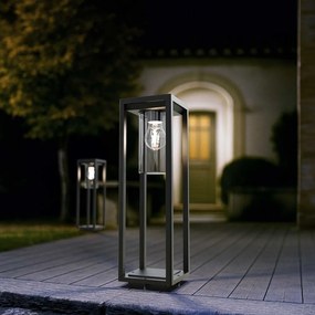 Paletto Lanterna NERO, 50cm, E27 - SERIE VIMO - Base E27