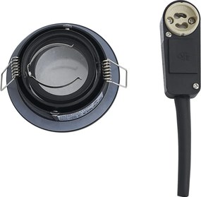 Set di 6 faretti da incasso moderni neri orientabili e inclinabili IP44 - Chuck