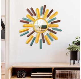 Specchio da parete SOLE diametro 75 cm giallo