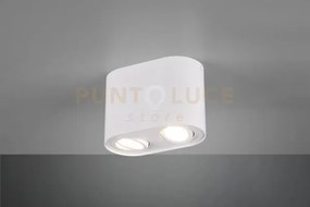 Plafoniera cilindro 2 faretti orientabili cookie 612900231 bianco