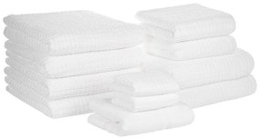 Set di 11 asciugamani in cotone bianco ATAI Beliani