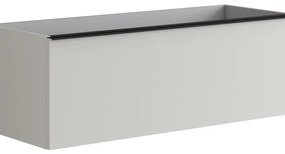 Mobile da bagno sotto lavabo Pixel plain frontale grigio pastello e maniglia alluminio nero L 120 x H 40 x P 45.5 cm 2 cassetti, lavabo non incluso