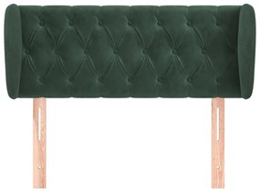 Testiera ad orecchio verde scuro 93x23x78/88 cm in velluto