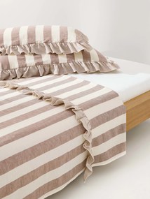 Lenzuolo in misto lino e cotone con volant Posie