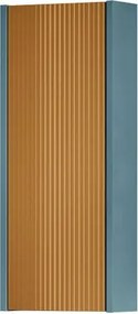 Pensile bagno Niwa cannettato laccato opaco blu pacifico con vetro senape, 1 anta reversibile P17 x L30 x H78.5 cm