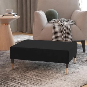 Poggiapiedi Nero 78x56x32 Cm İn Velluto /