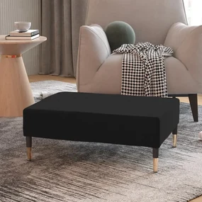 Poggiapiedi Nero 78x56x32 Cm İn Velluto /