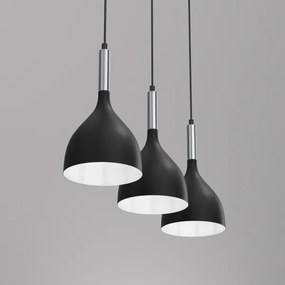 Lampadario a sospensione con filo NOAK 3xE27/15W/230V nero/cromo