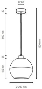 Spot-Light 1860174 - Lampadario a sospensione con filo ALESSANDRO 1xE27/60W/230V