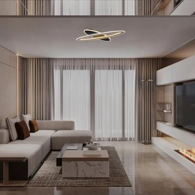 Rabalux 71313-LED Plafoniera dimmerabile TANELI 70W/230V 3000/4000/6000K nero+telecomando