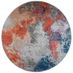 Tappeto rotondo lavabile blu-arancio ø 80 cm - Vitaus