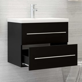 Mobile lavabo nero 60x38,5x48 cm in legno multistrato