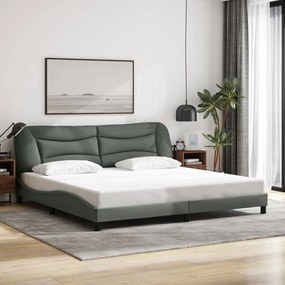 Giroletto Senza Materasso Grigio Scuro 200x200 Cm Tessuto /