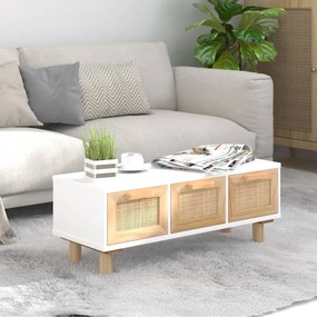 Tavolino Bianco 80x40x30cm Legno Multistrato E Massello Di Pino /