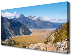 Quadro su tela Montagne, paesaggio della valle 100x50 cm