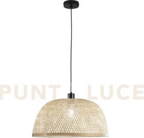 Lampadario a sospensione bamboo in metallo e bamboo 1 luce attacco ...