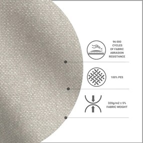 Letto singolo imbottito grigio e beige 90x200 cm Alba - Maison de Rêve