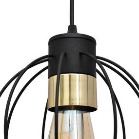 Lampadario a sospensione con filo STARLIGHT 1xE27/15W/230V nero/oro